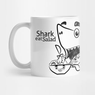 shark eating salad Mug